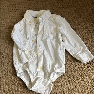 GAP White Button-Down Bodysuit Shirt for Kids